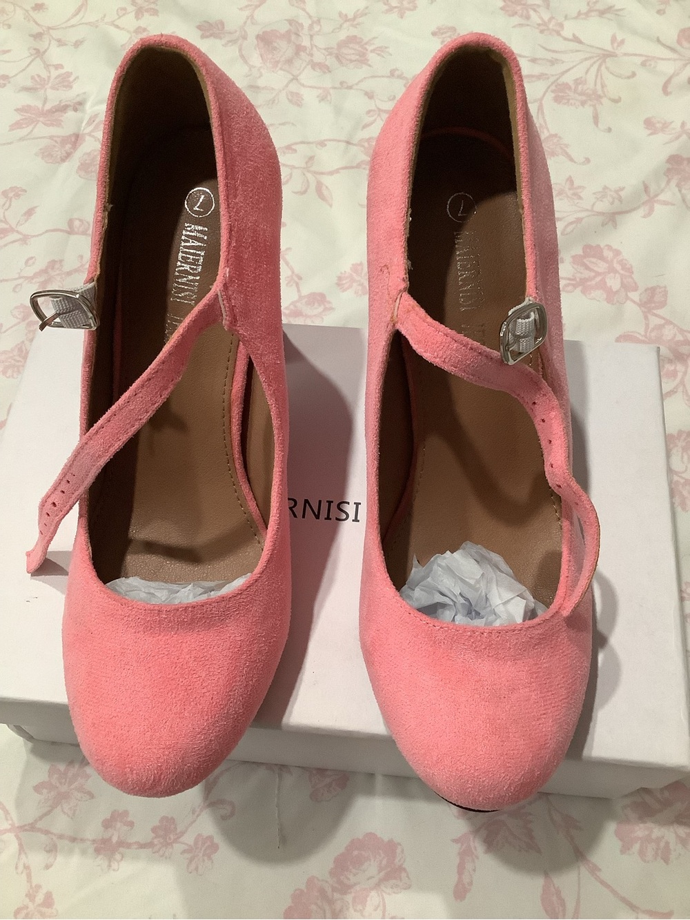 SHEIN Coral Pink Suede 
Heels